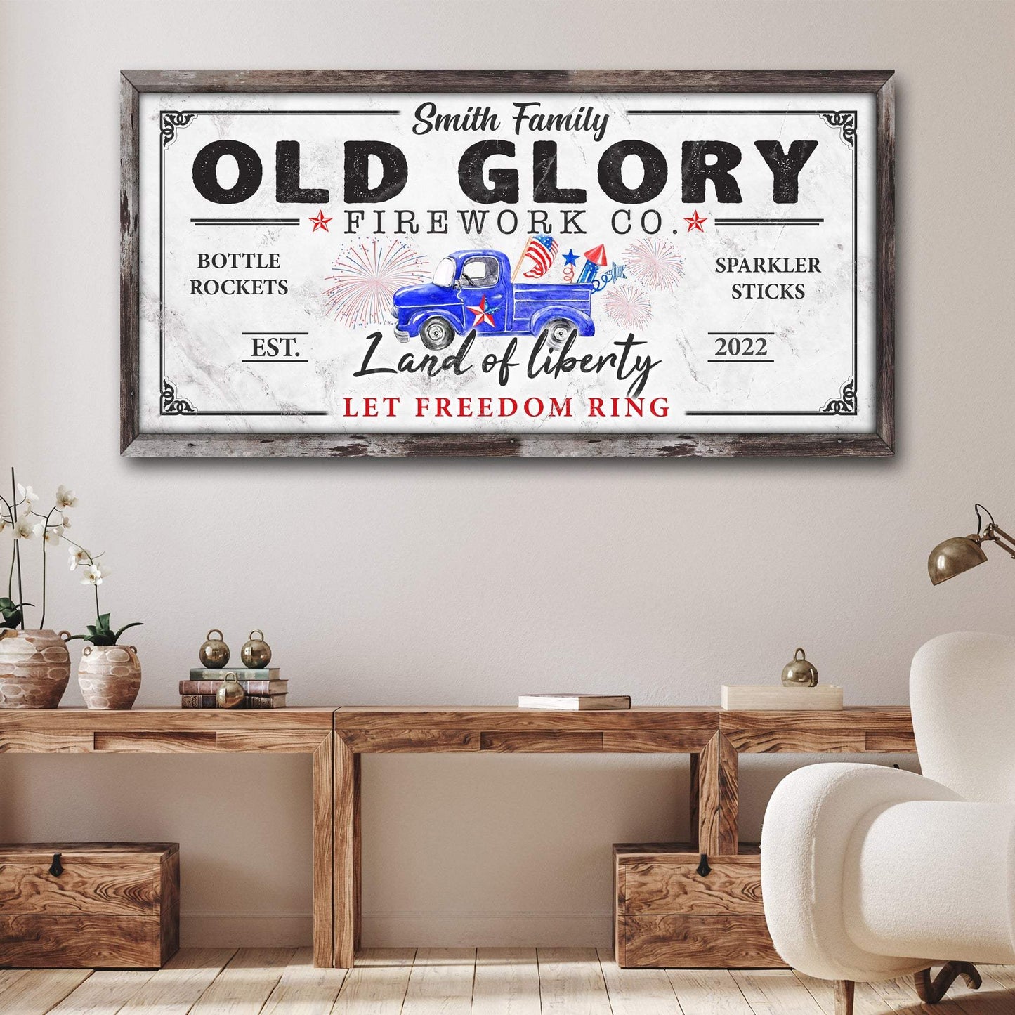 Old Glory Firework Co Let Freedom Ring Sign - Tailored Canvases - Flyclothing LLC