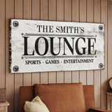 Family Sports Games Lounge Sign - Tailored Canvases - Flyclothing LLC