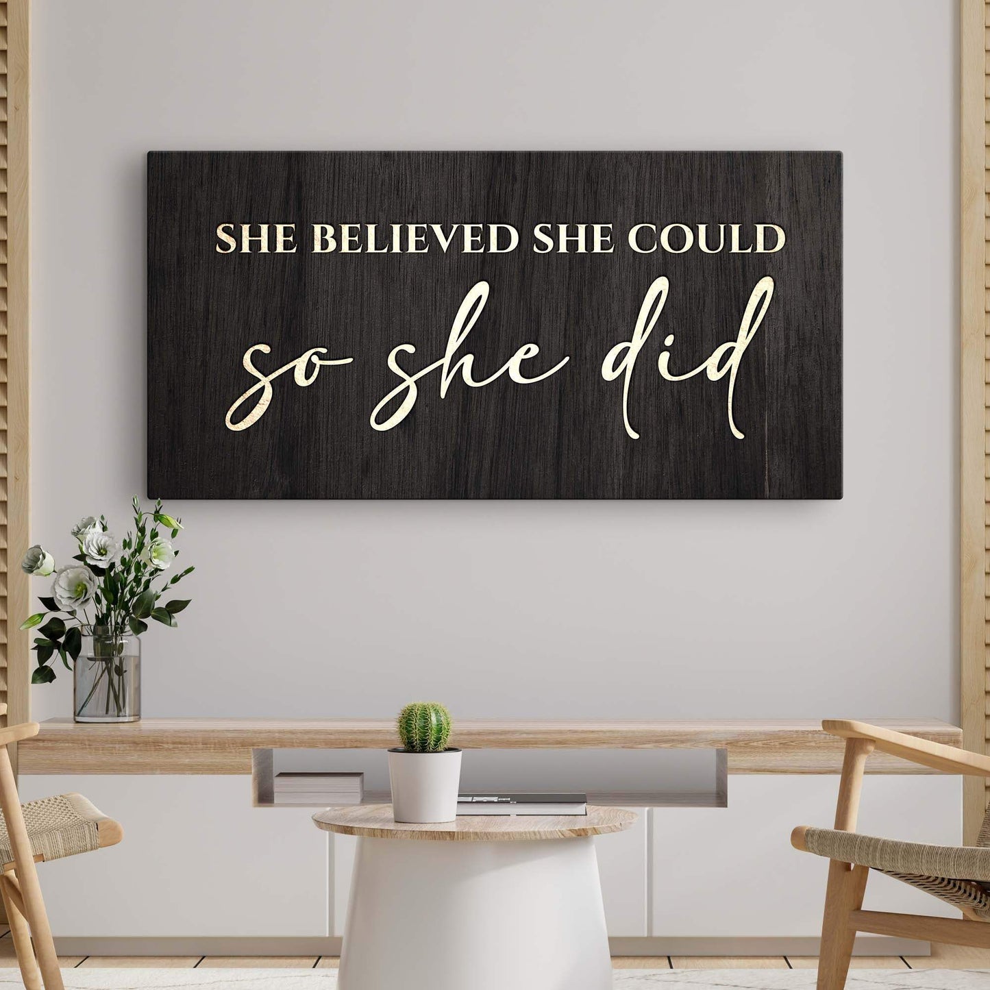 She Believed She Could So She Did Sign II - Tailored Canvases - Flyclothing LLC