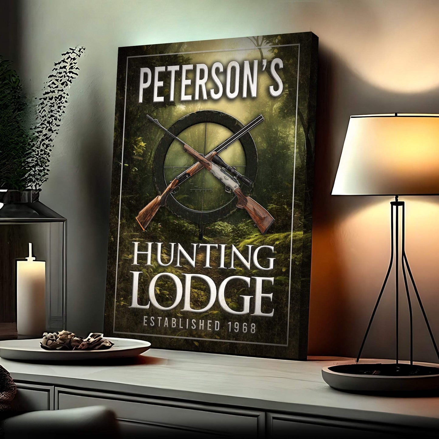 Family Hunting Lodge Sign - Tailored Canvases - Flyclothing LLC