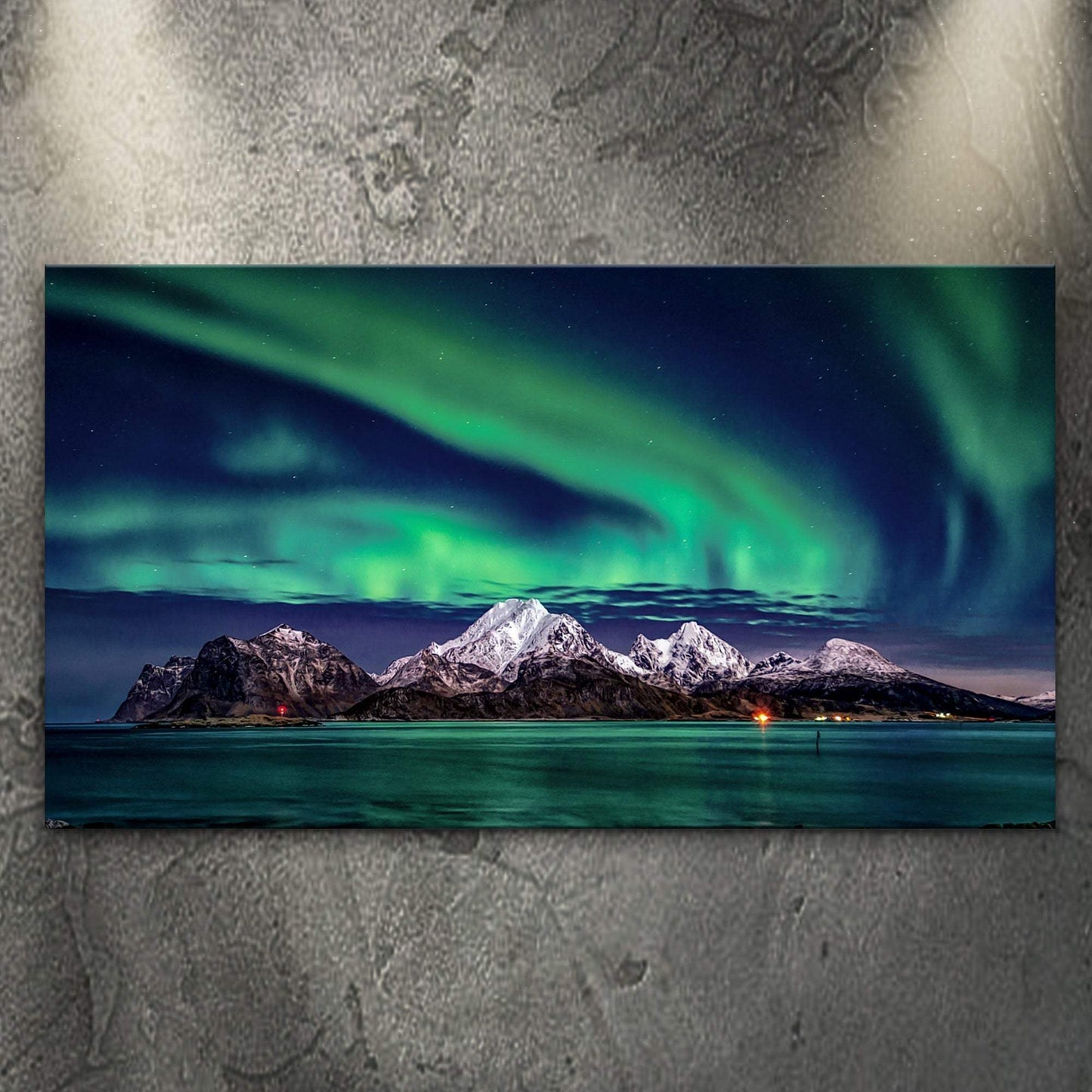 Lake And Northern Lights Canvas Wall Art - Tailored Canvases - Flyclothing LLC