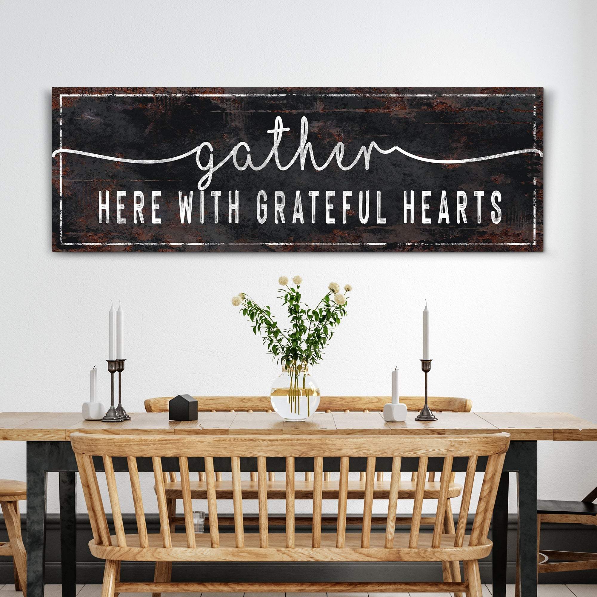 Gather Here With Grateful Hearts Sign III - Tailored Canvases - Flyclothing LLC