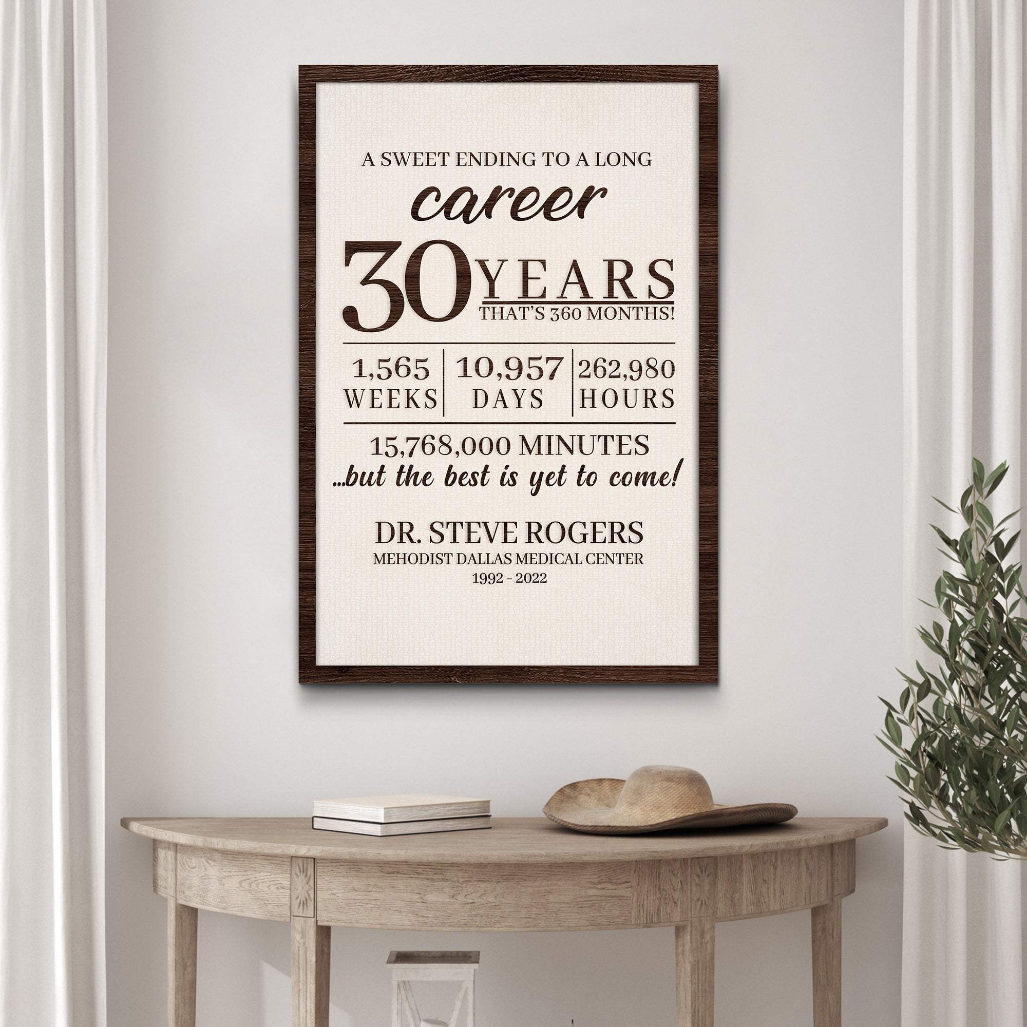 A Sweet Ending To A Long Career Sign - Tailored Canvases - Flyclothing LLC
