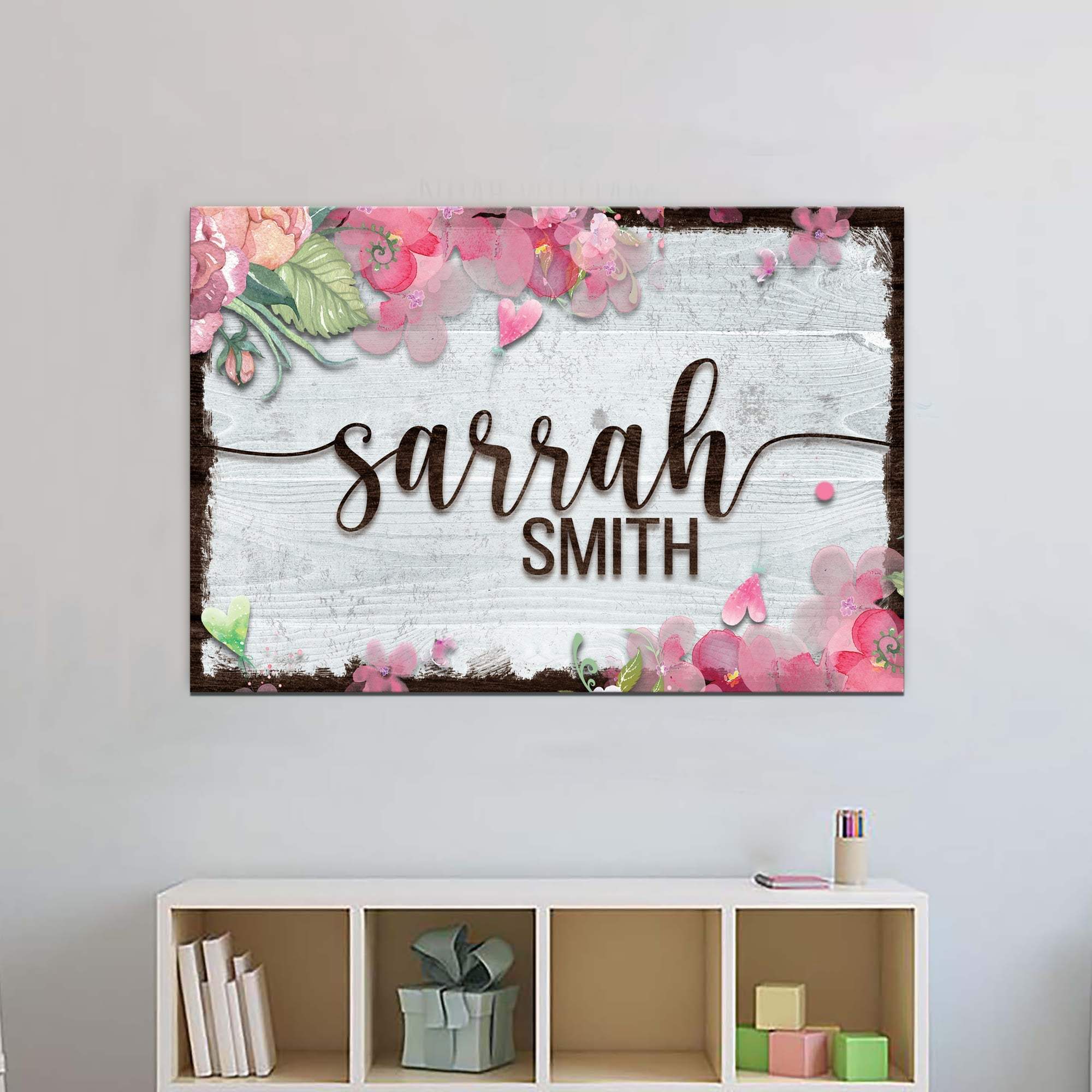 Floral Kids Room Sign - Tailored Canvases - Flyclothing LLC