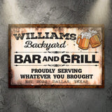 Backyard Bar & Grill Sign IX - Tailored Canvases - Flyclothing LLC