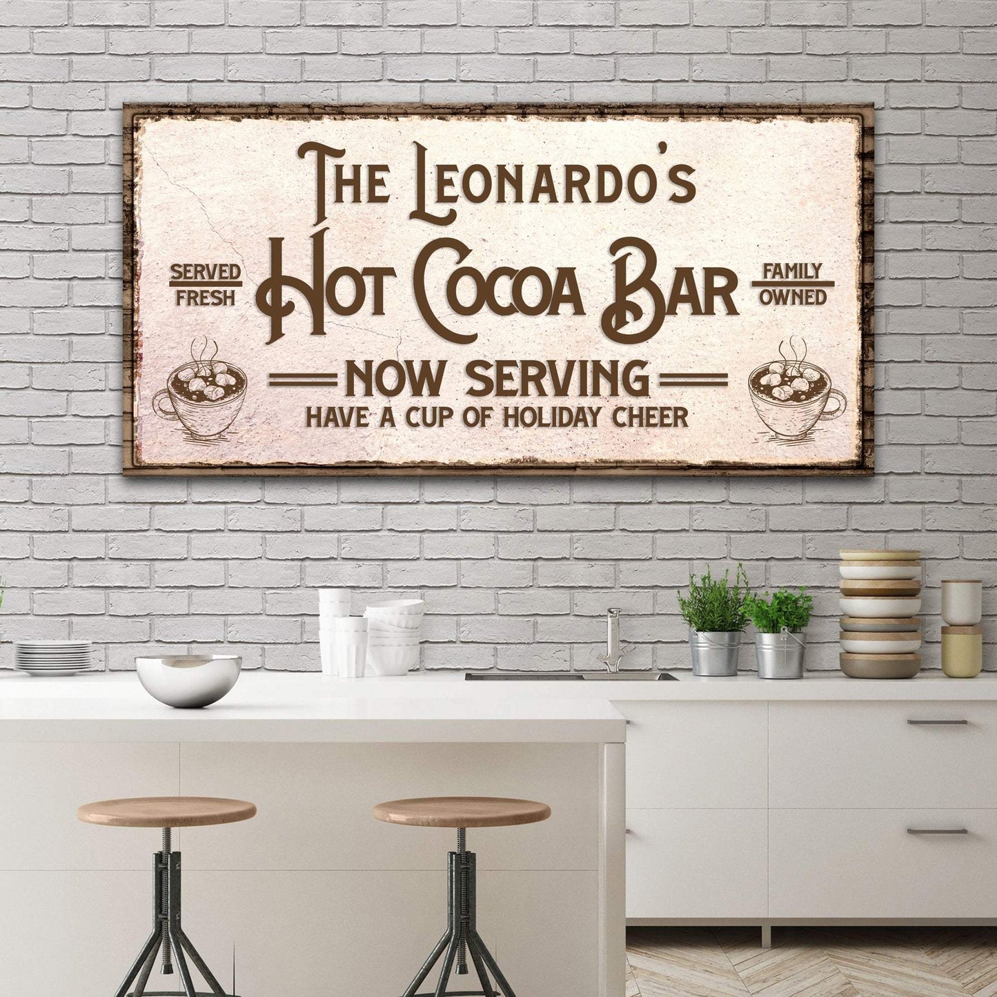 Have A Cup Of Holiday Cheer Hot Cocoa Bar Sign - Tailored Canvases - Flyclothing LLC