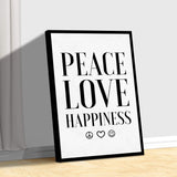 Peace Love Happiness Sign II - Tailored Canvases - Flyclothing LLC