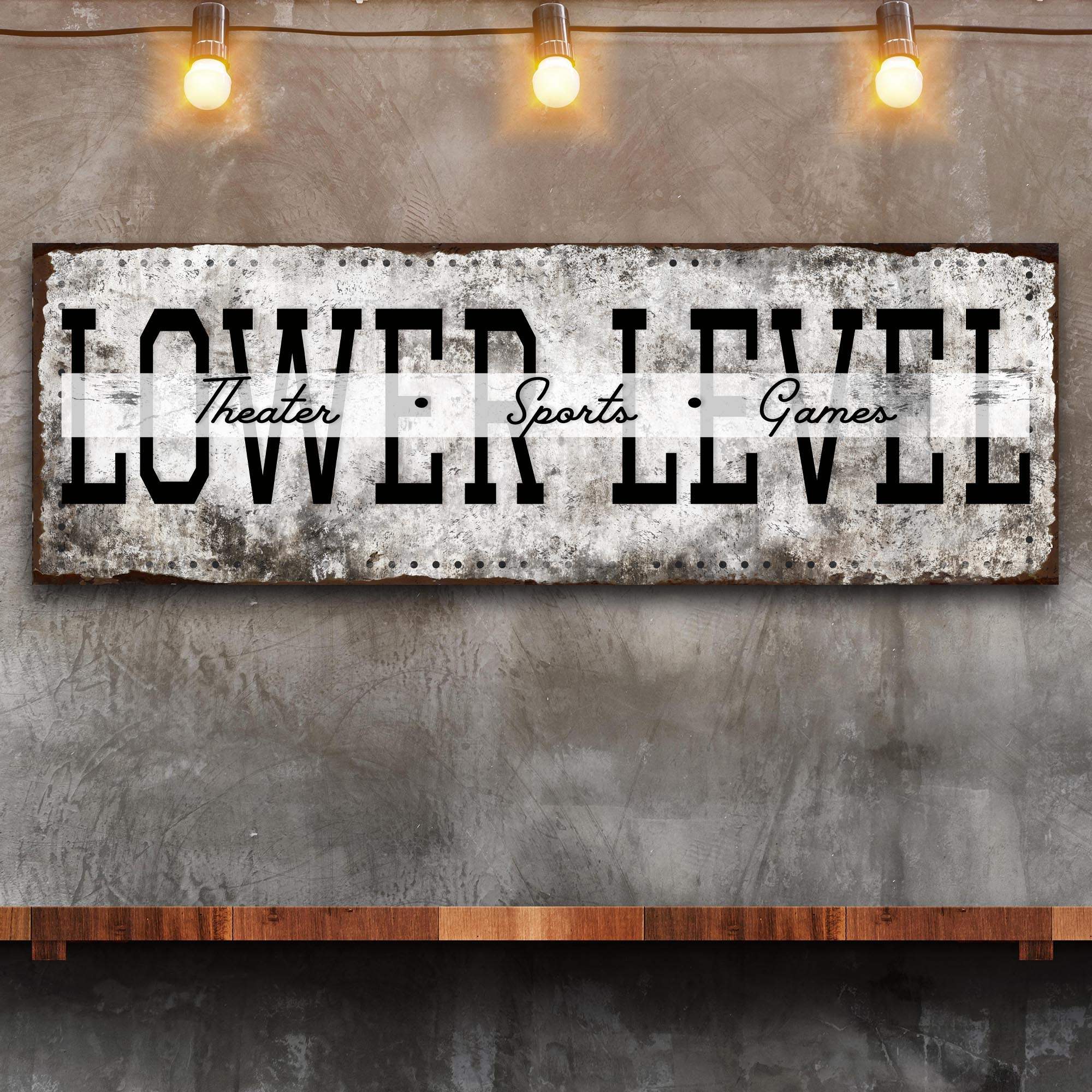 Lower Level Theater Sports Games Basement Bar Sign - Tailored Canvases - Flyclothing LLC