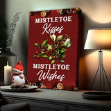 Kisses And Wishes Mistletoe Sign - Tailored Canvases - Flyclothing LLC