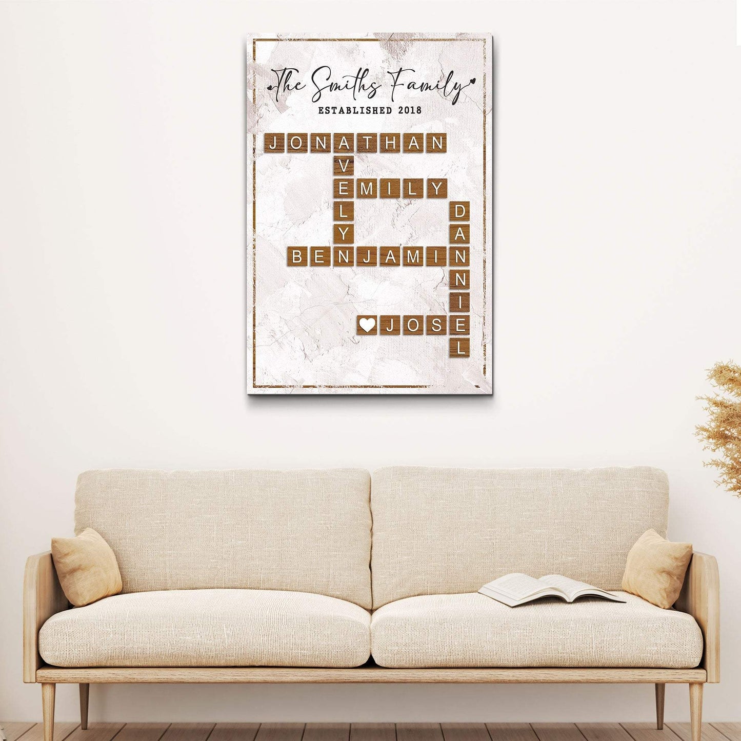 Scrabble Family Names Sign - Tailored Canvases - Flyclothing LLC