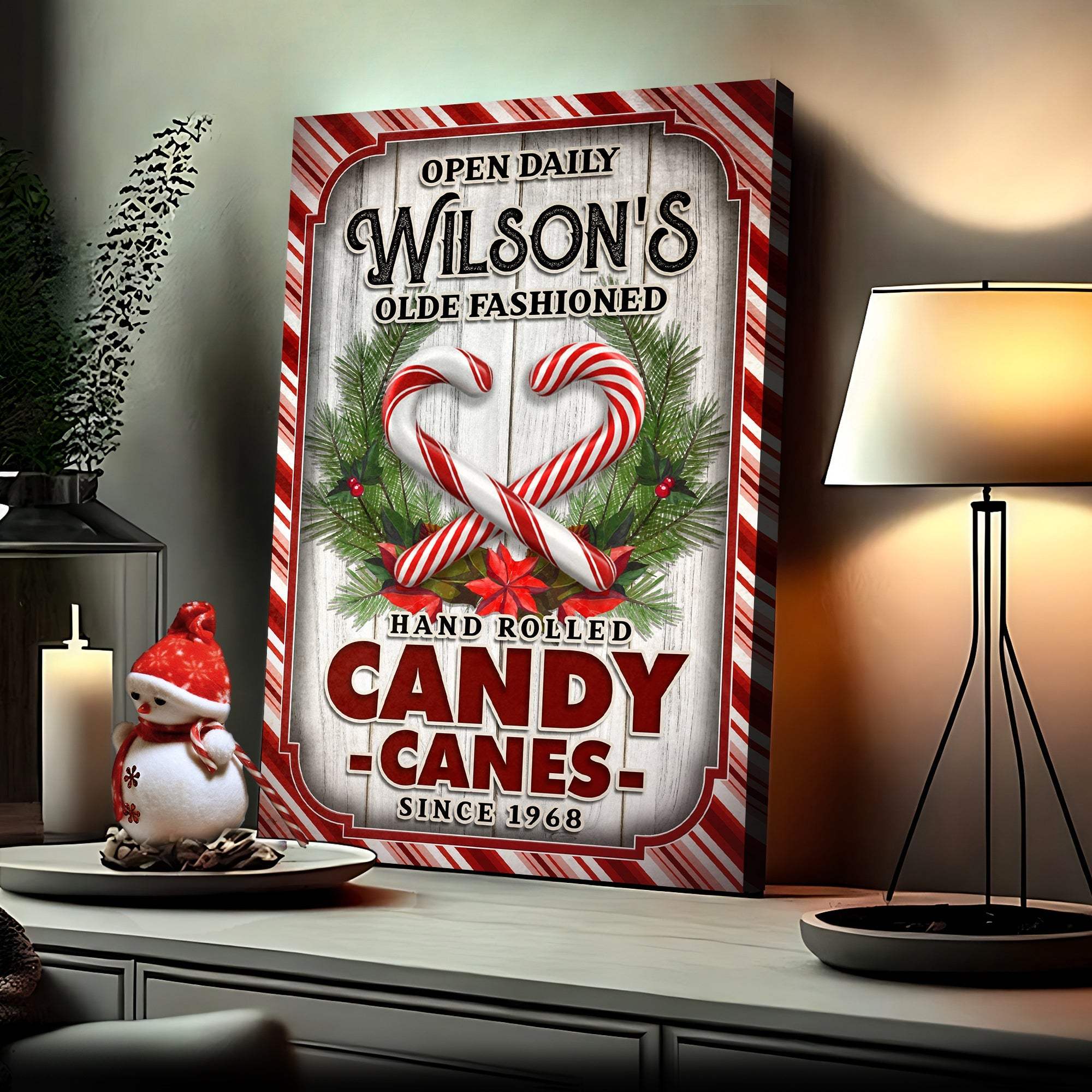 Olde Fashioned Hand Rolled Candy Canes Sign - Tailored Canvases - Flyclothing LLC