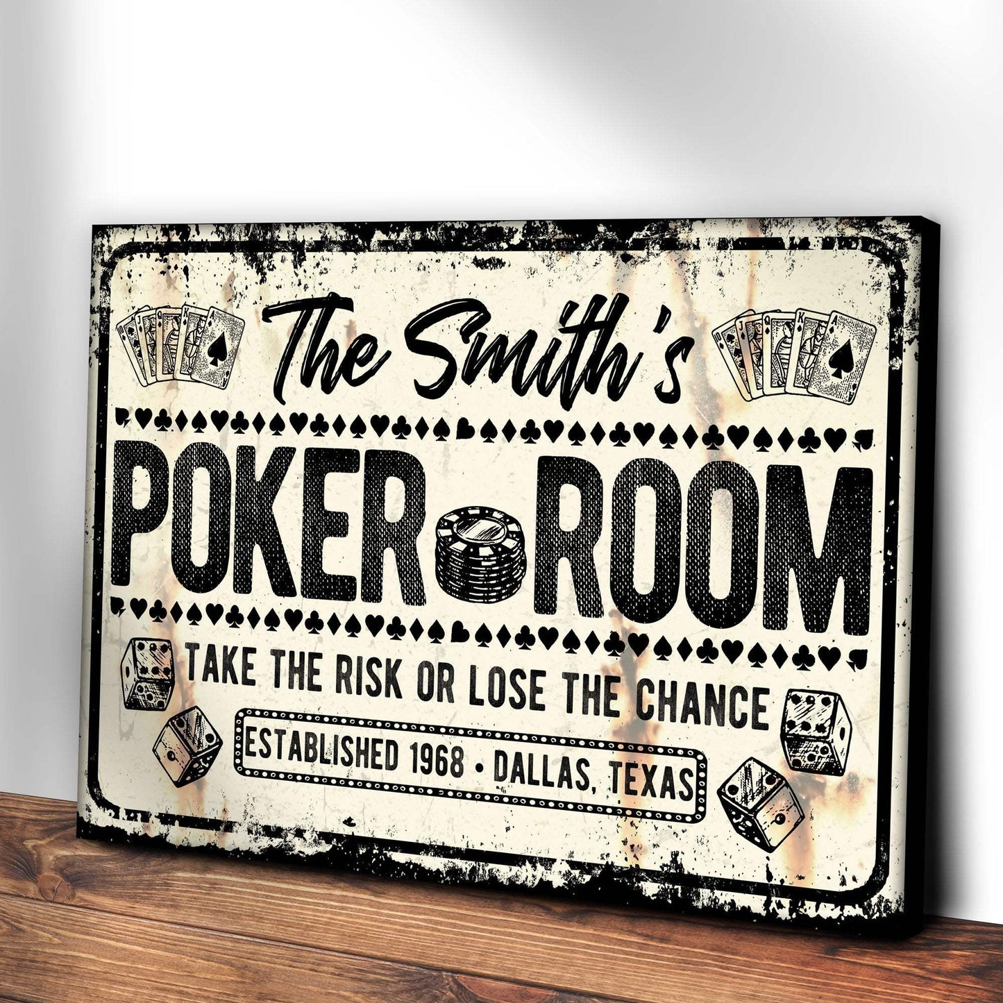 Take The Risk Poker Room Sign - Tailored Canvases - Flyclothing LLC