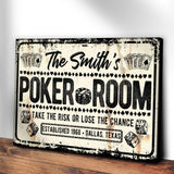 Take The Risk Poker Room Sign - Tailored Canvases - Flyclothing LLC