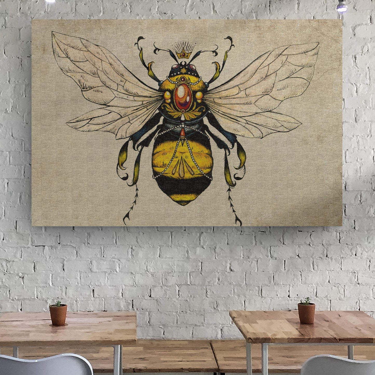 Vintage Queen Bee Canvas Wall Art - Tailored Canvases - Flyclothing LLC