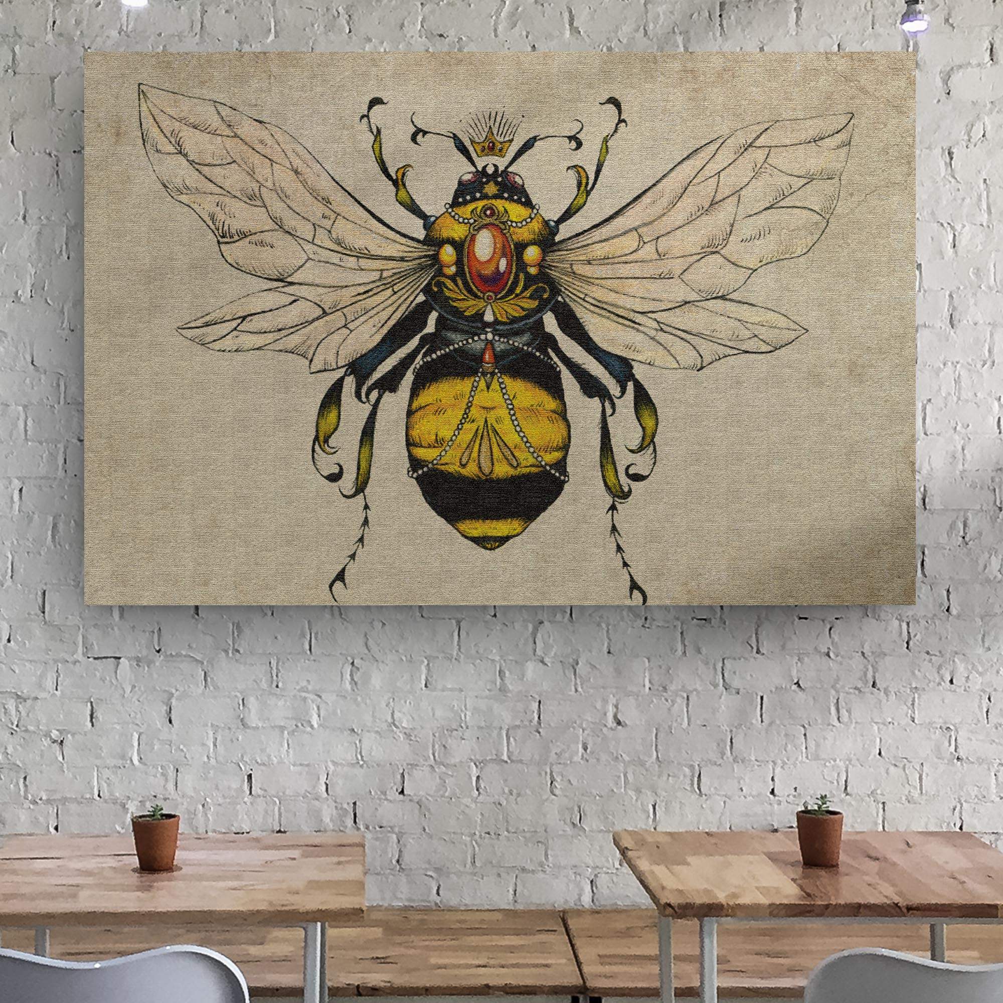 Vintage Queen Bee Canvas Wall Art - Tailored Canvases - Flyclothing LLC