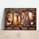 Be Strong, Be Brave, Be Humble, Be Awesome Canvas - Dynamic Christian Wall Art, Jesus Decor - Tailored Canvases - Flyclothing LLC