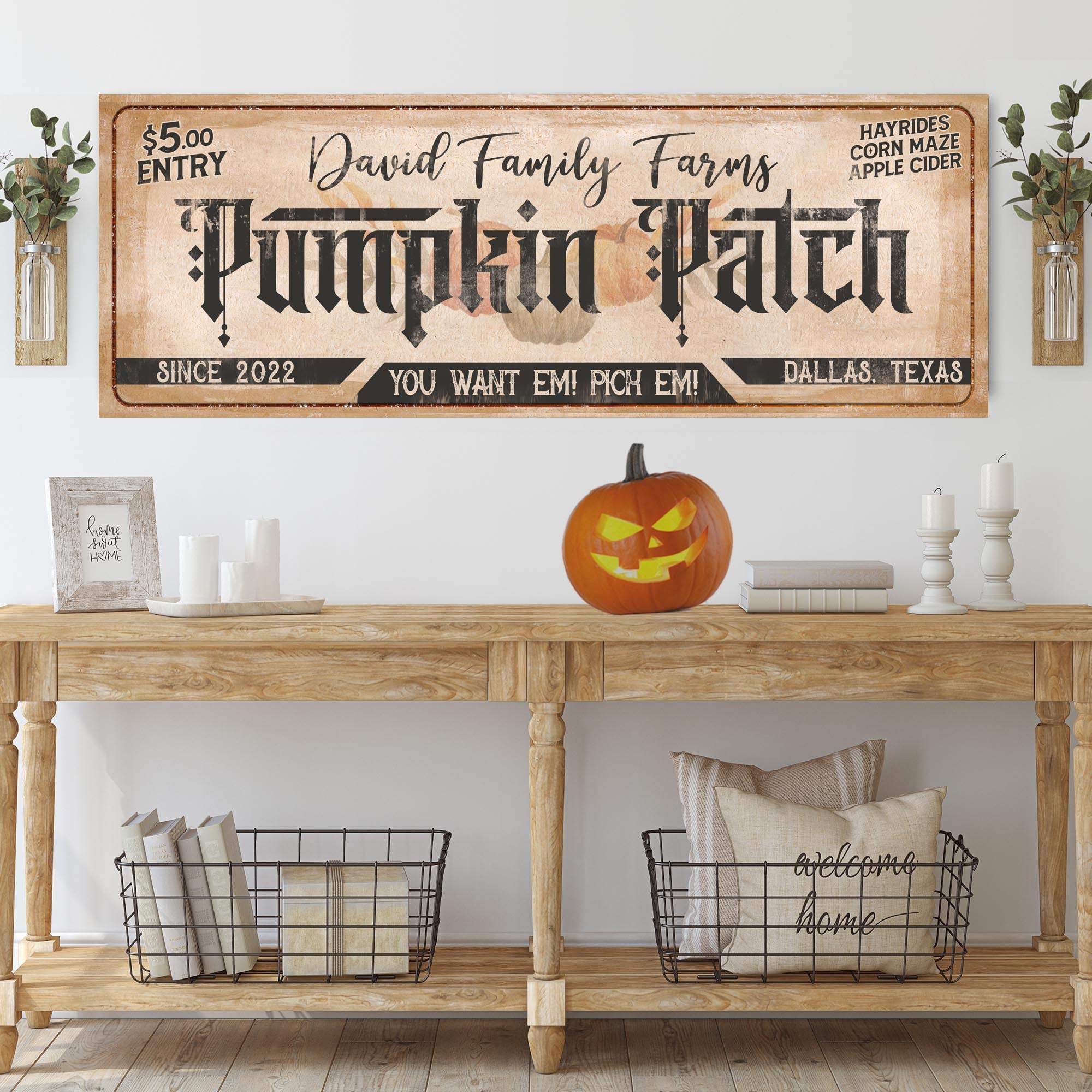 Family Farms Pumpkin Patch Sign II - Tailored Canvases - Flyclothing LLC
