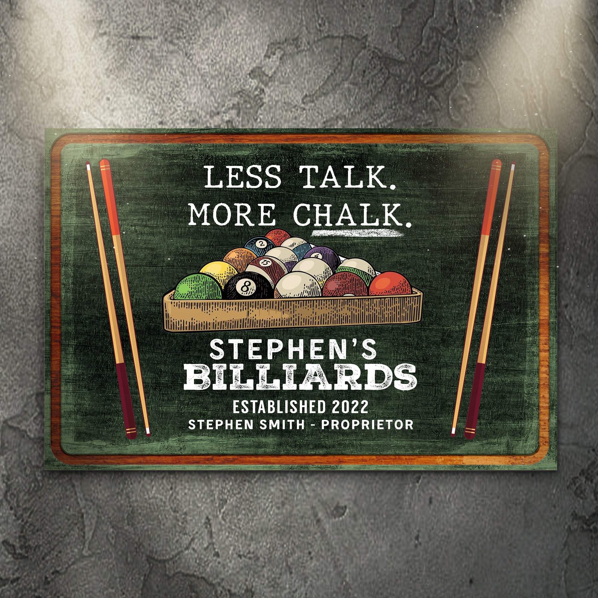 Less Talk More Chalk Billiards Sign II - Tailored Canvases - Flyclothing LLC