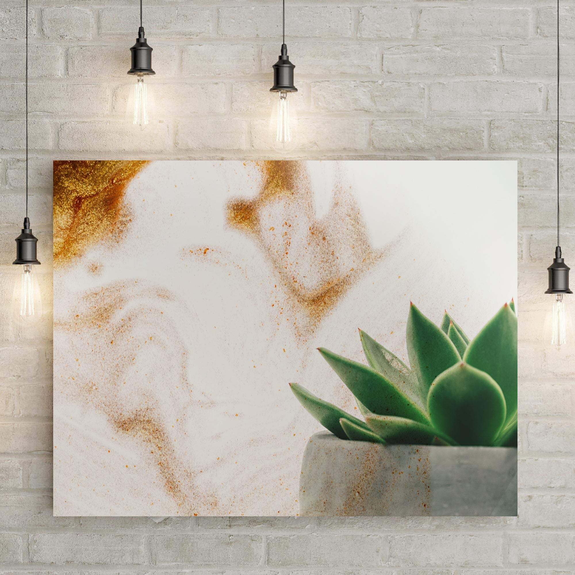 Stone Pot Succulent Plant Canvas Wall Art - Tailored Canvases - Flyclothing LLC