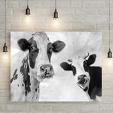 Monochrome Holstein Cows Canvas Wall Art - Tailored Canvases - Flyclothing LLC
