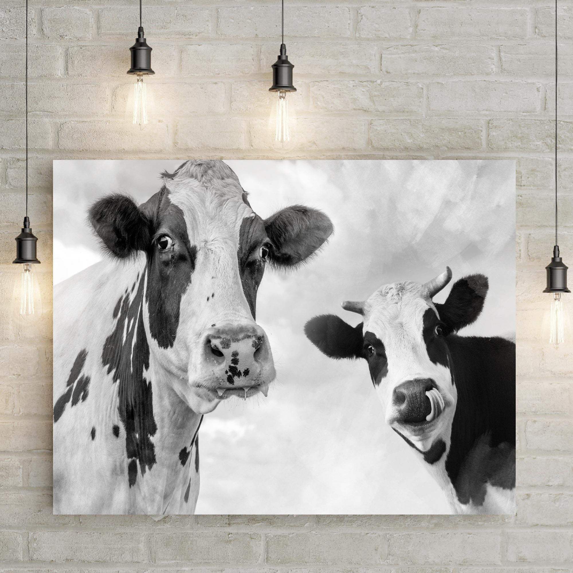 Monochrome Holstein Cows Canvas Wall Art - Tailored Canvases - Flyclothing LLC