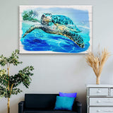 Turtle Oasis Watercolor Canvas Wall Art - Tailored Canvases - Flyclothing LLC