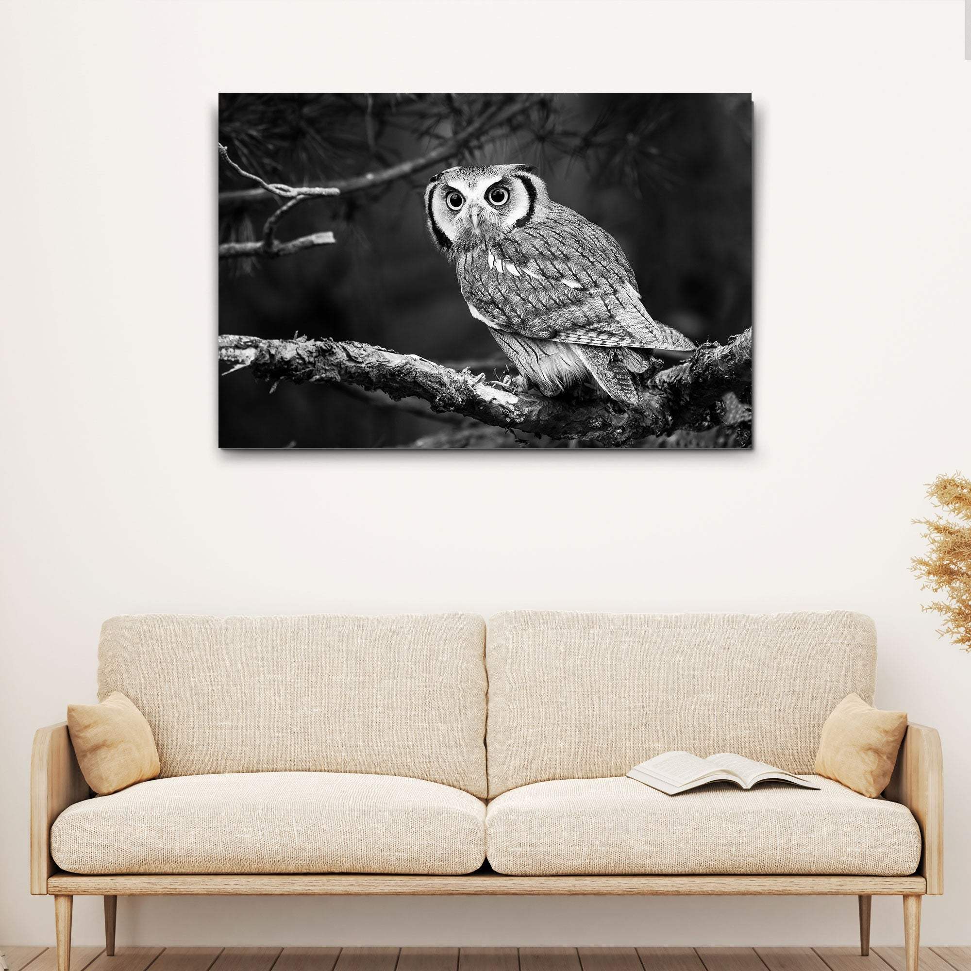 Black And White Owl Canvas Wall Art - Tailored Canvases - Flyclothing LLC