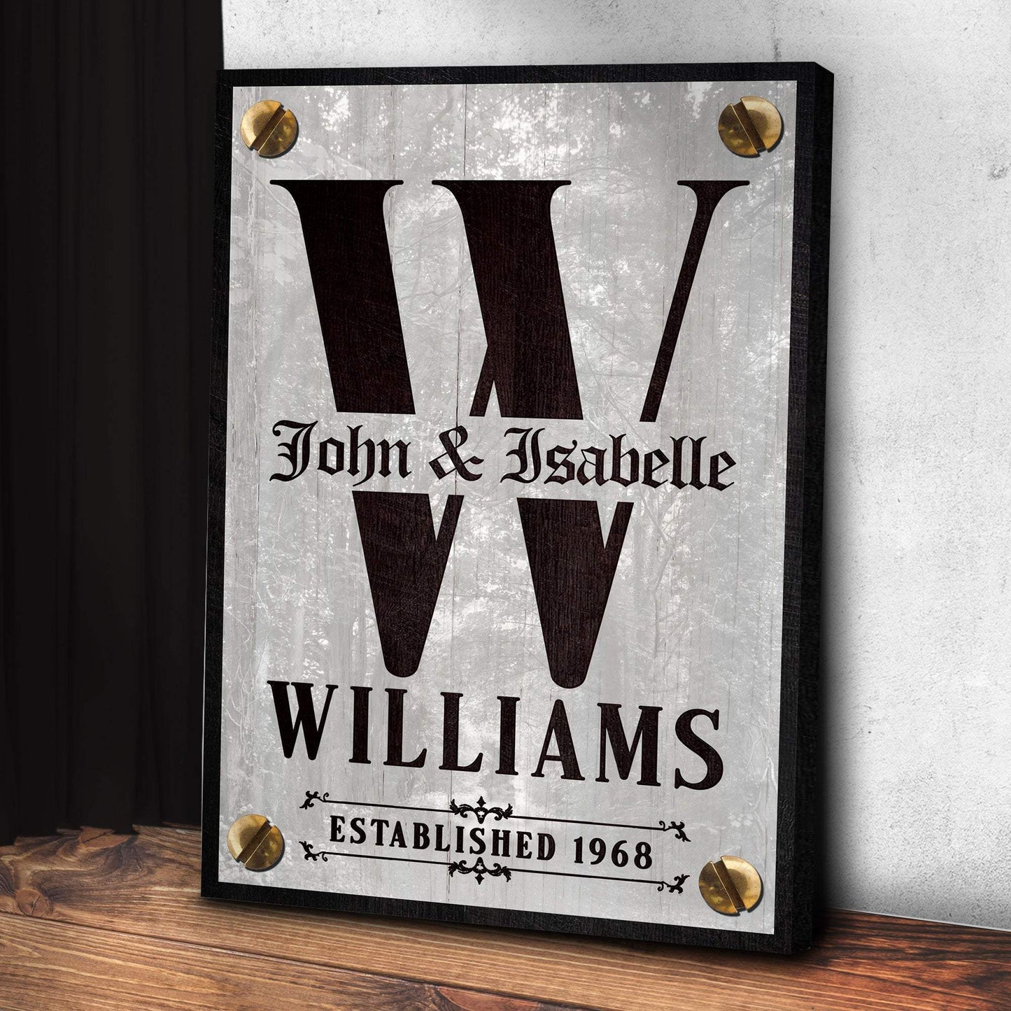 Family Name Portrait Monogram Sign III - Tailored Canvases - Flyclothing LLC