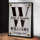 Family Name Portrait Monogram Sign III - Tailored Canvases - Flyclothing LLC