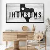 Texas Family Name Sign - Tailored Canvases - Flyclothing LLC