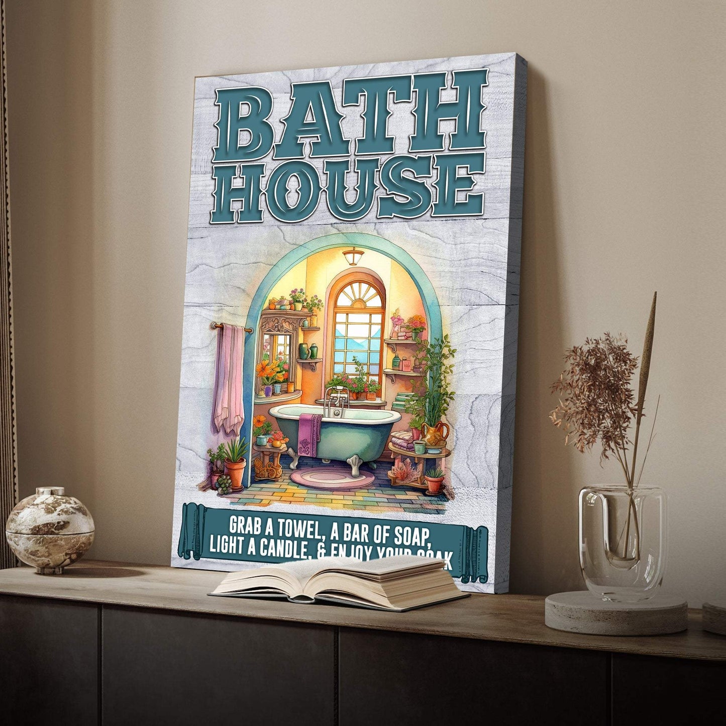 Enjoy Your Soak Bath House Sign - Tailored Canvases - Flyclothing LLC