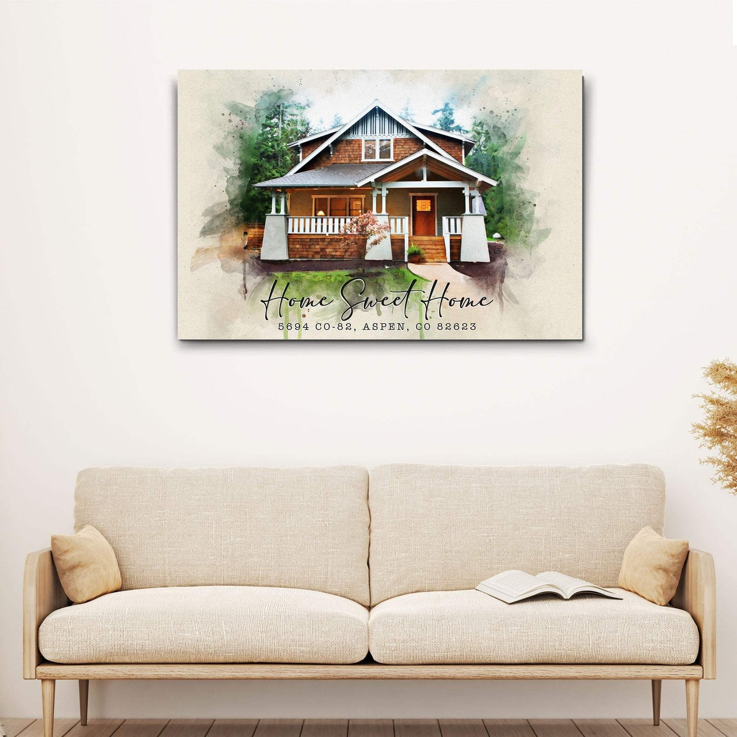 Home Sweet Home Watercolor Sign - Tailored Canvases - Flyclothing LLC