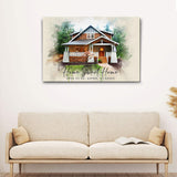 Home Sweet Home Watercolor Sign - Tailored Canvases - Flyclothing LLC