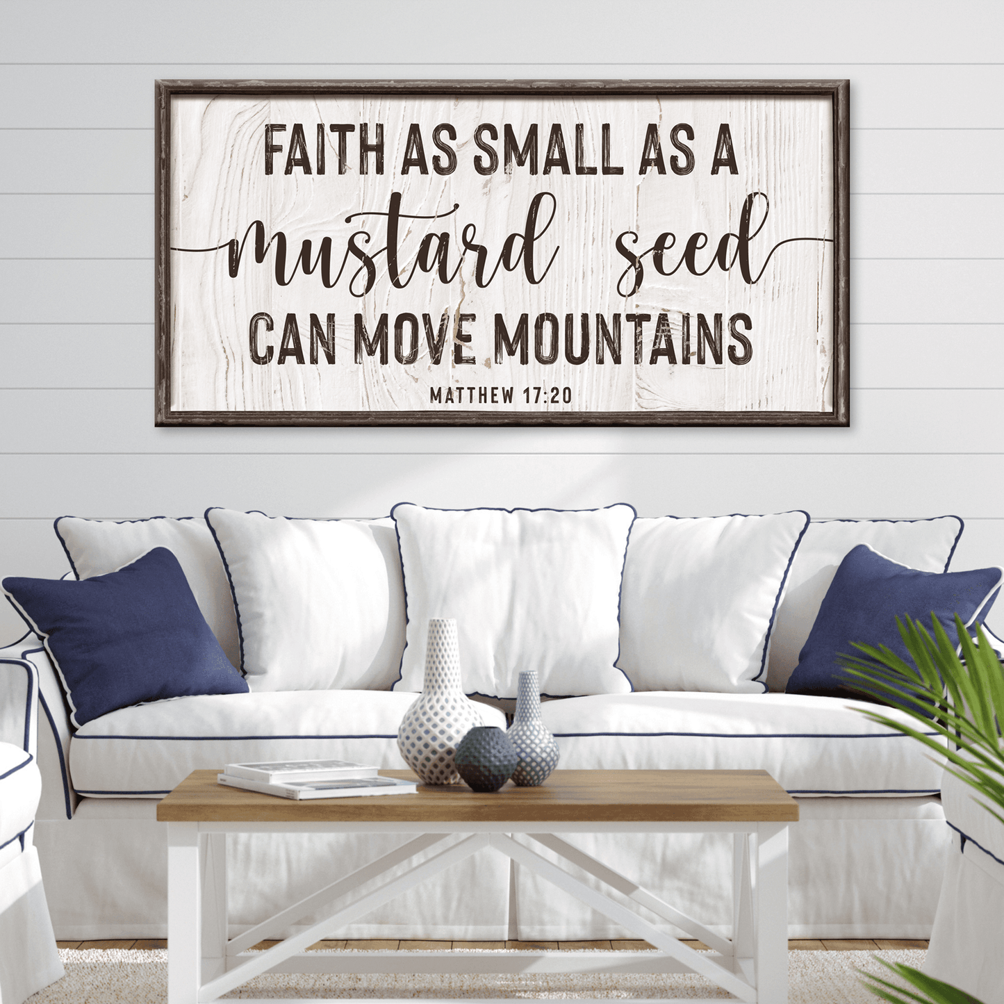Matthew 17:20 - Faith Can Move Mountains Sign II - Tailored Canvases - Flyclothing LLC
