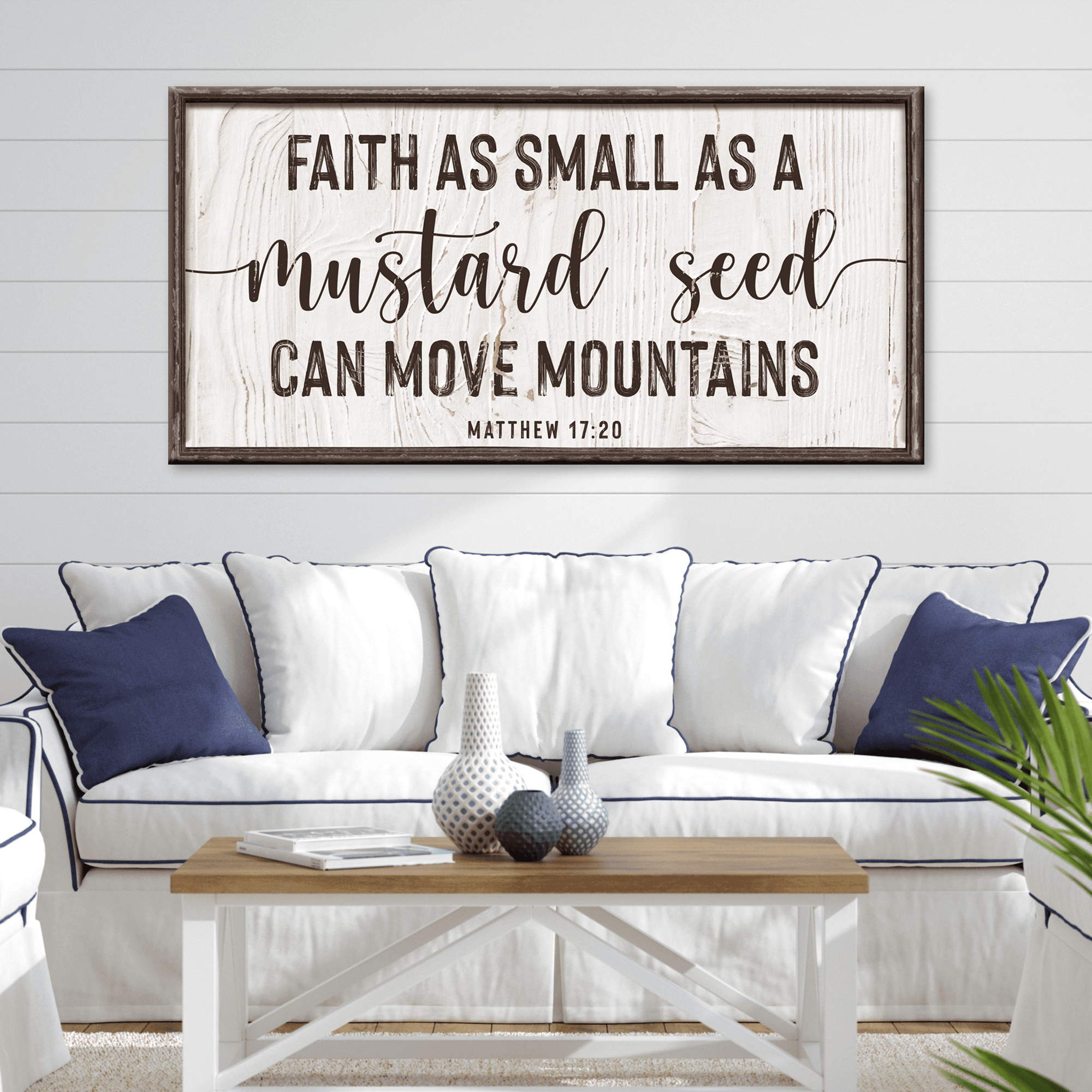Matthew 17:20 - Faith Can Move Mountains Sign II - Tailored Canvases - Flyclothing LLC