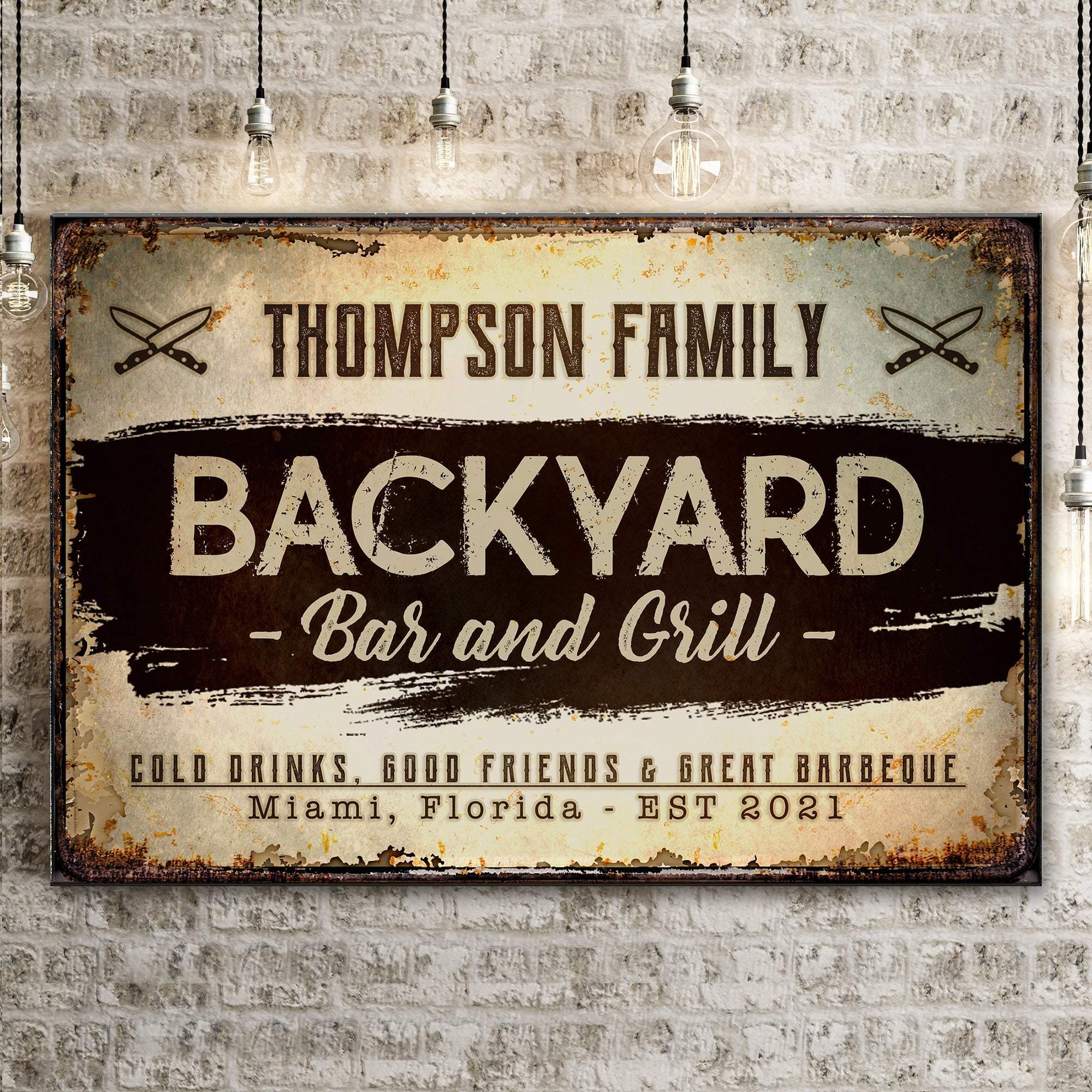 Backyard Bar And Grill Sign VIII - Tailored Canvases - Flyclothing LLC