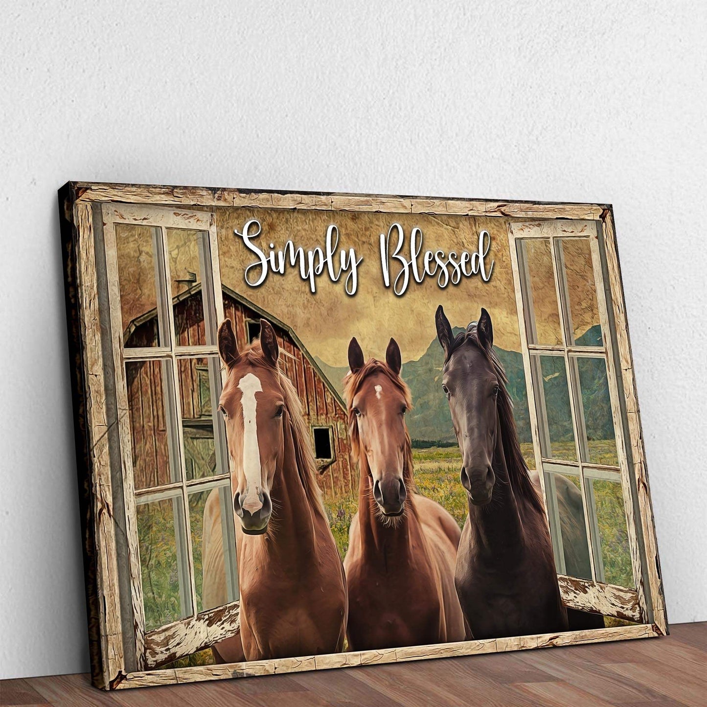 Simply Blessed Amazing Horse Farm Sign - Tailored Canvases - Flyclothing LLC
