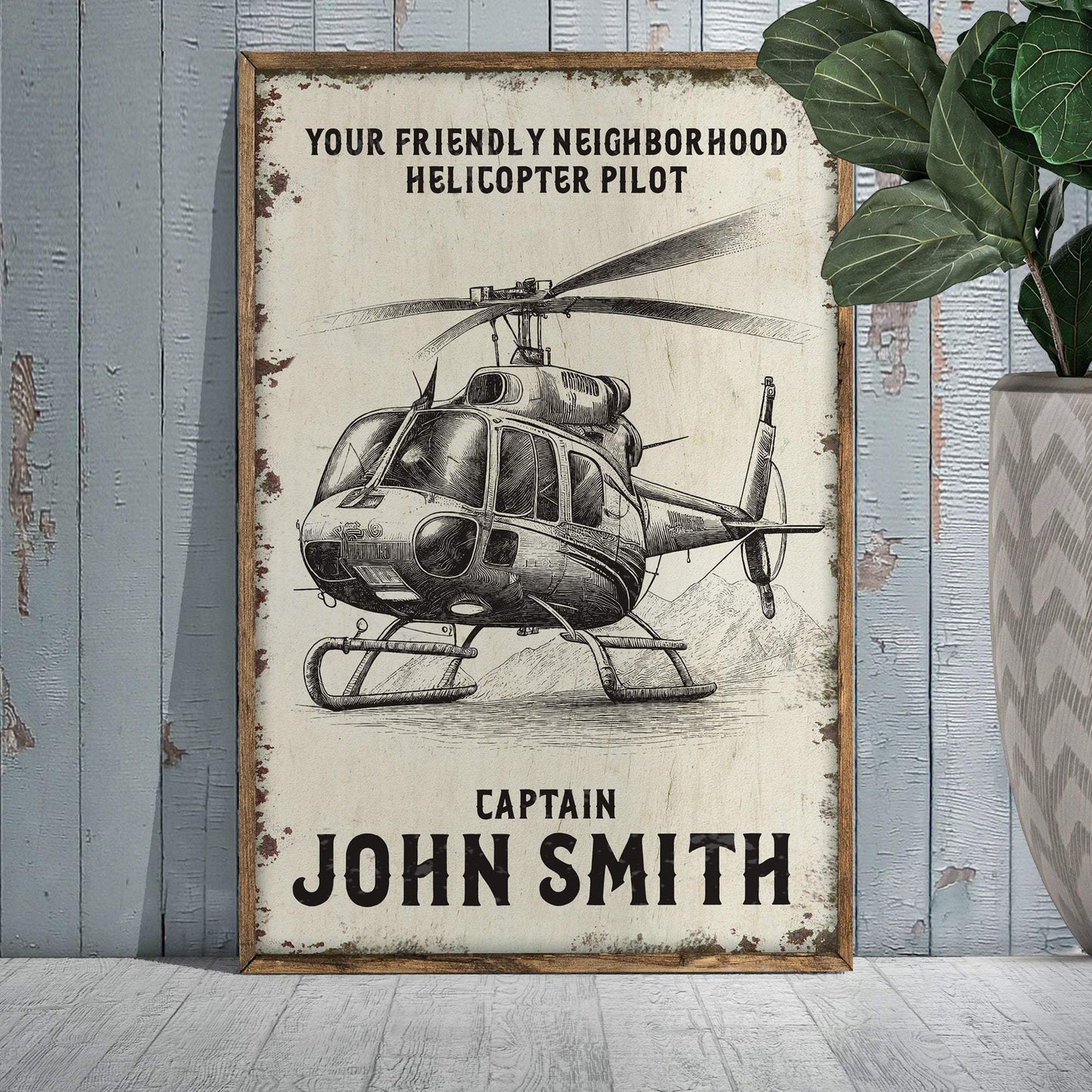 Helicopter Pilot Name Sign - Tailored Canvases - Flyclothing LLC