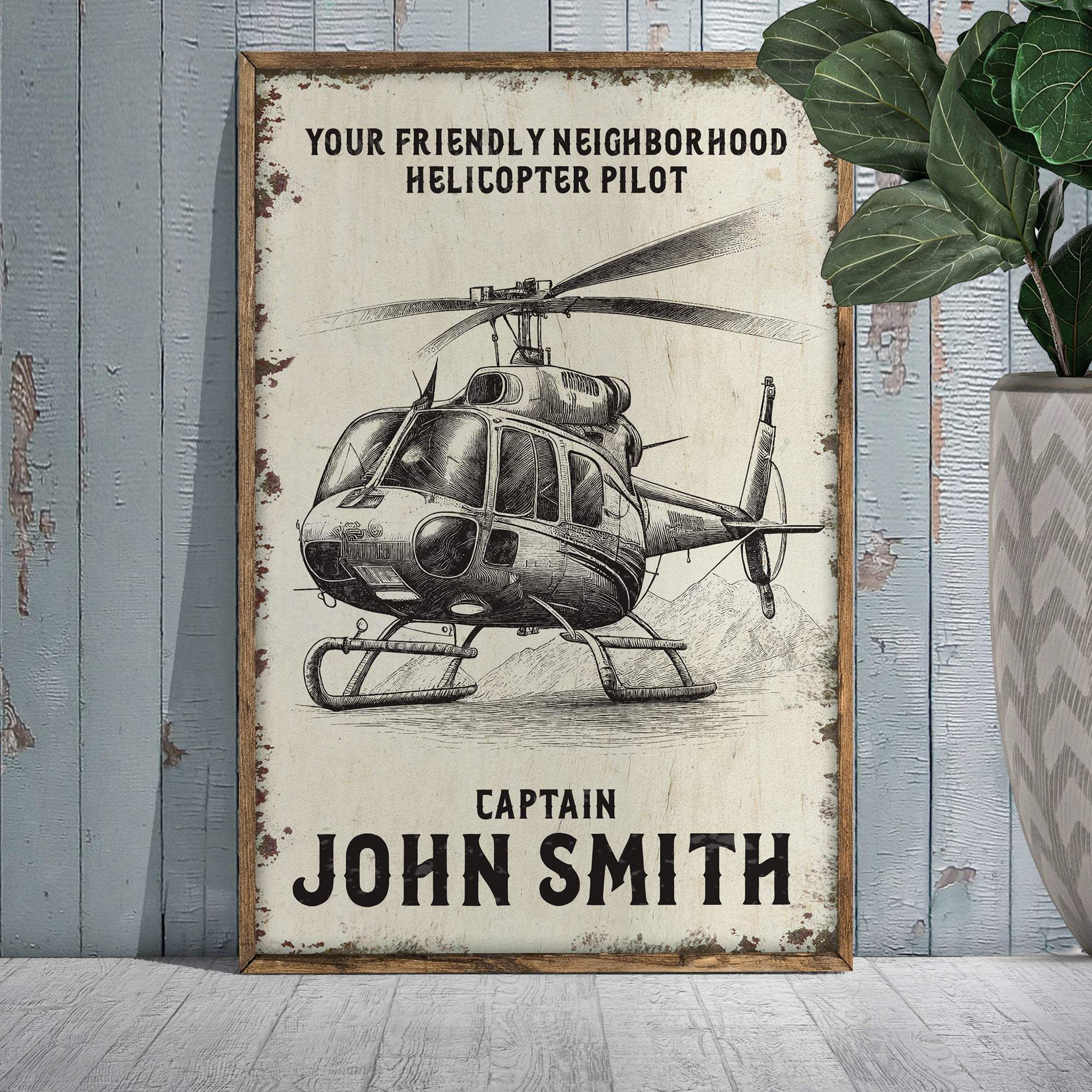 Helicopter Pilot Name Sign - Tailored Canvases - Flyclothing LLC