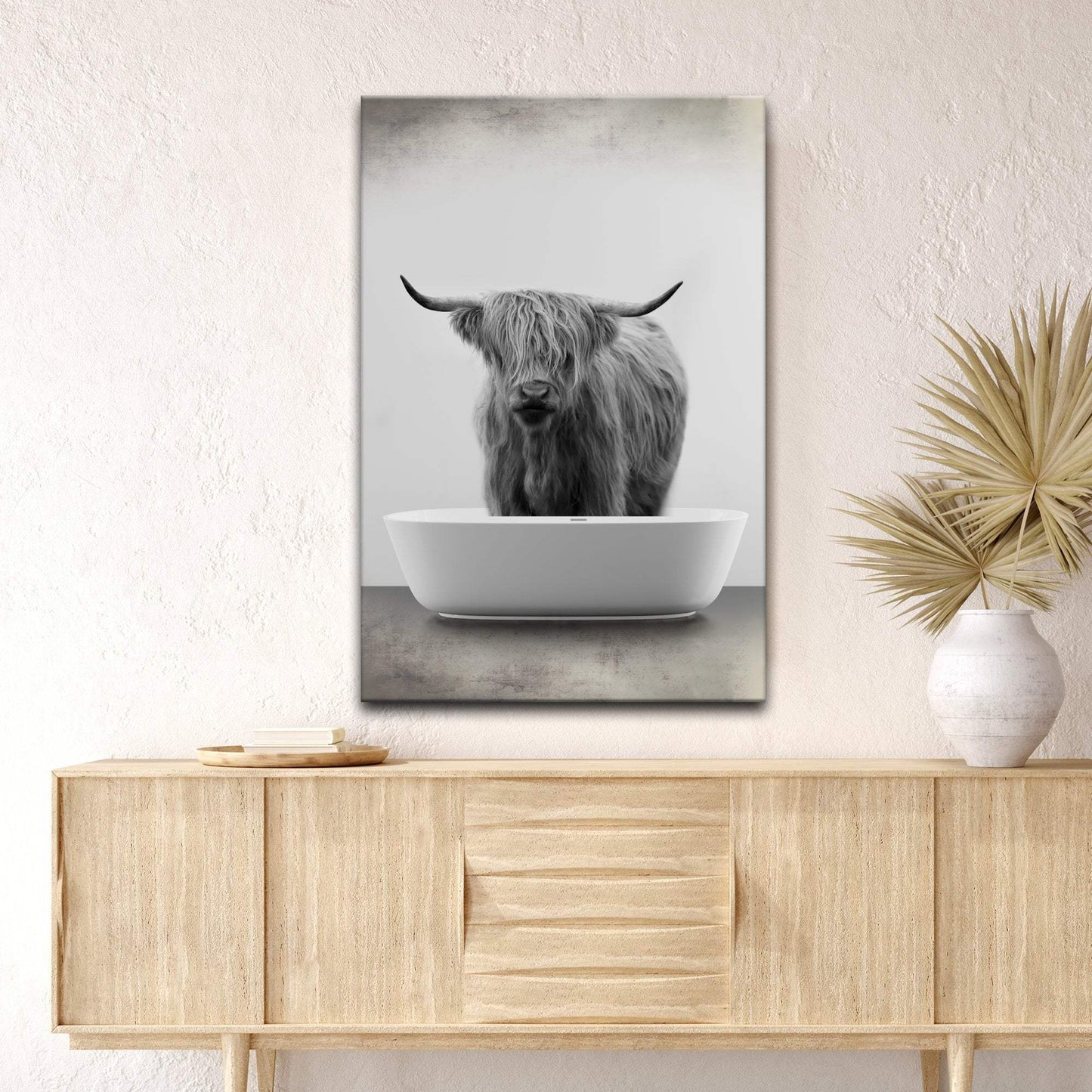 Highland Cattle Bath Canvas Wall Art IV - Tailored Canvases - Flyclothing LLC