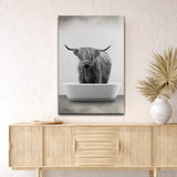 Highland Cattle Bath Canvas Wall Art IV - Tailored Canvases - Flyclothing LLC