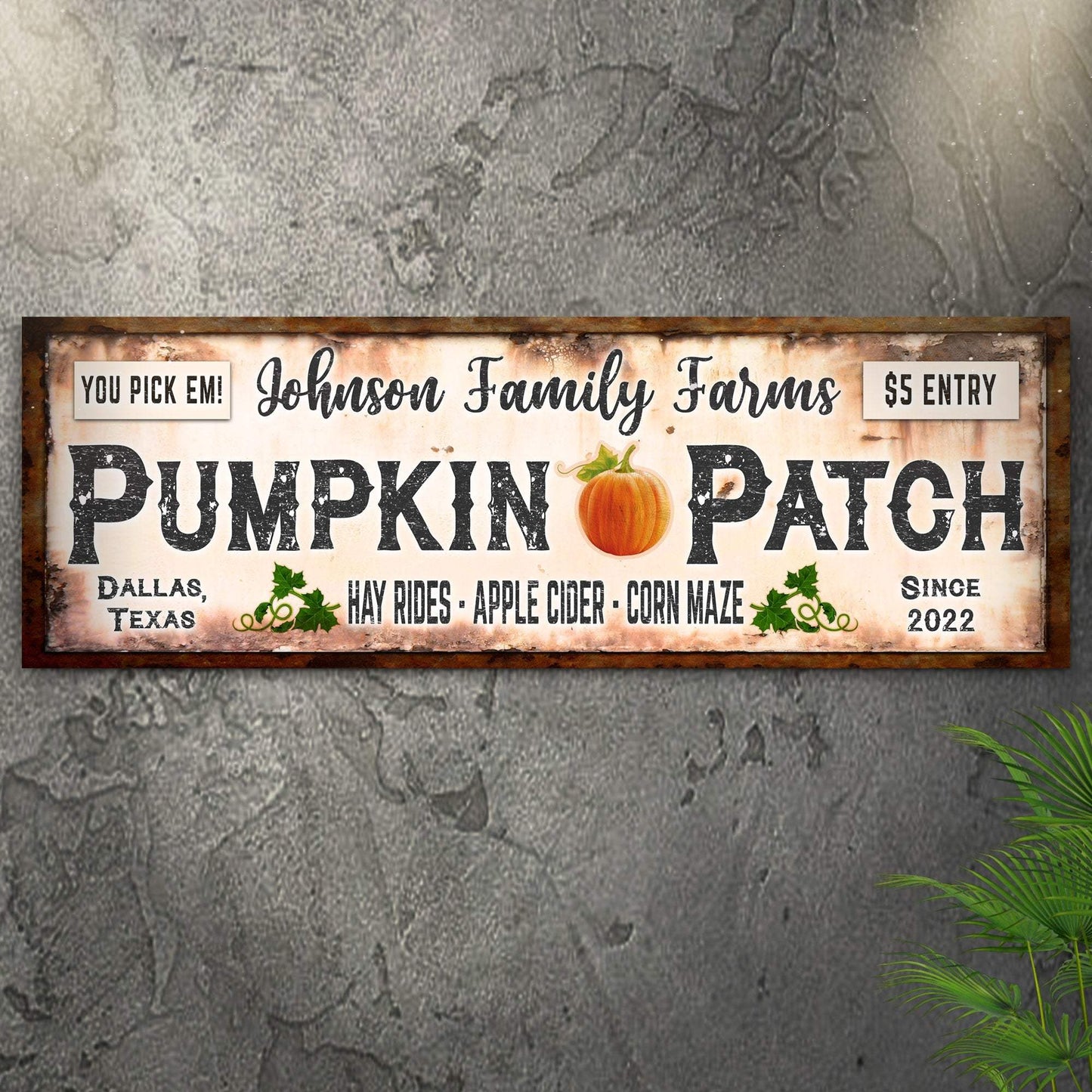 Family Farms Pumpkin Patch Sign - Tailored Canvases - Flyclothing LLC