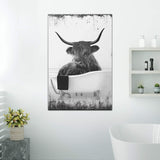 Highland Cattle Bath Canvas Wall Art II - Tailored Canvases - Flyclothing LLC