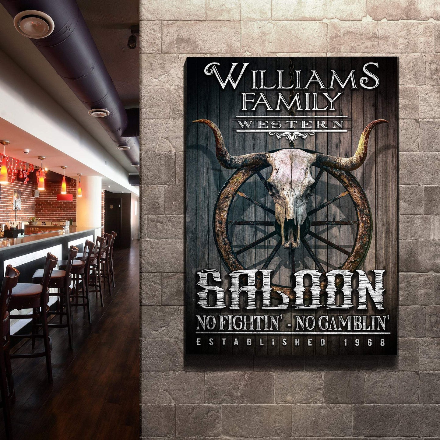 Western Cowboy Saloon Sign - Tailored Canvases - Flyclothing LLC