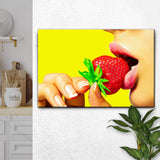 Fruits Strawberry Lips Canvas Wall Art - Tailored Canvases - Flyclothing LLC