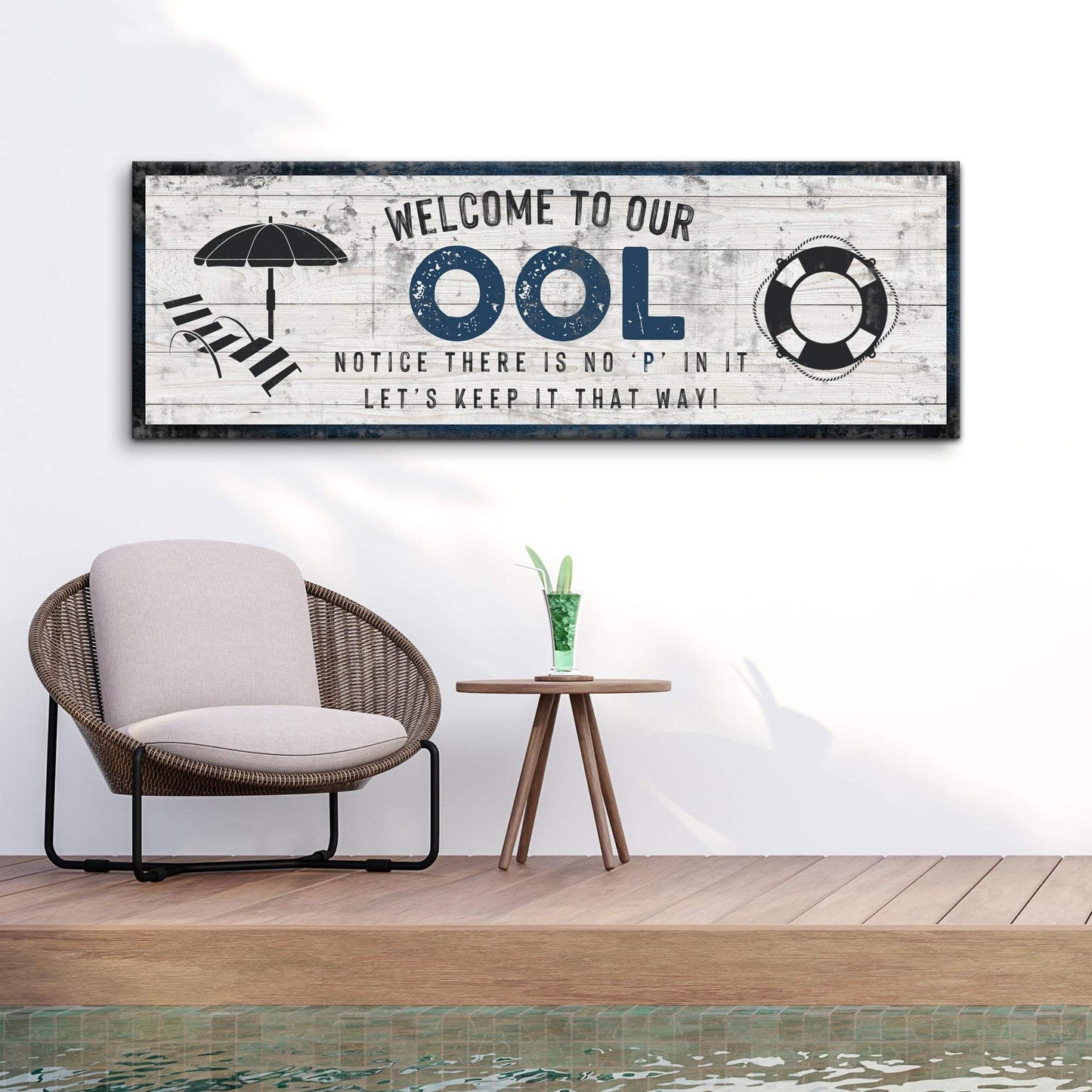Welcome To Our Pool Sign - Tailored Canvases - Flyclothing LLC