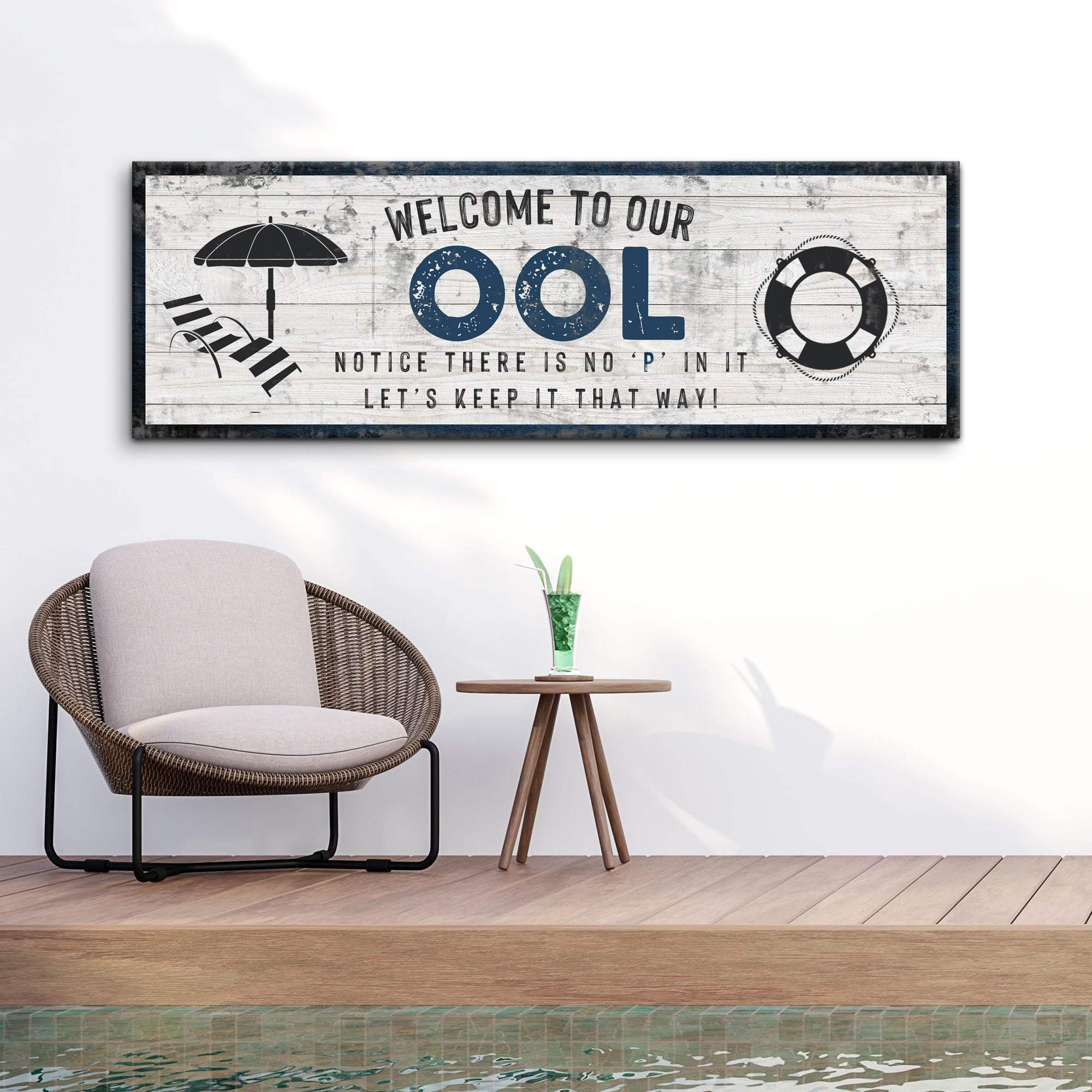 Welcome To Our Pool Sign - Tailored Canvases - Flyclothing LLC