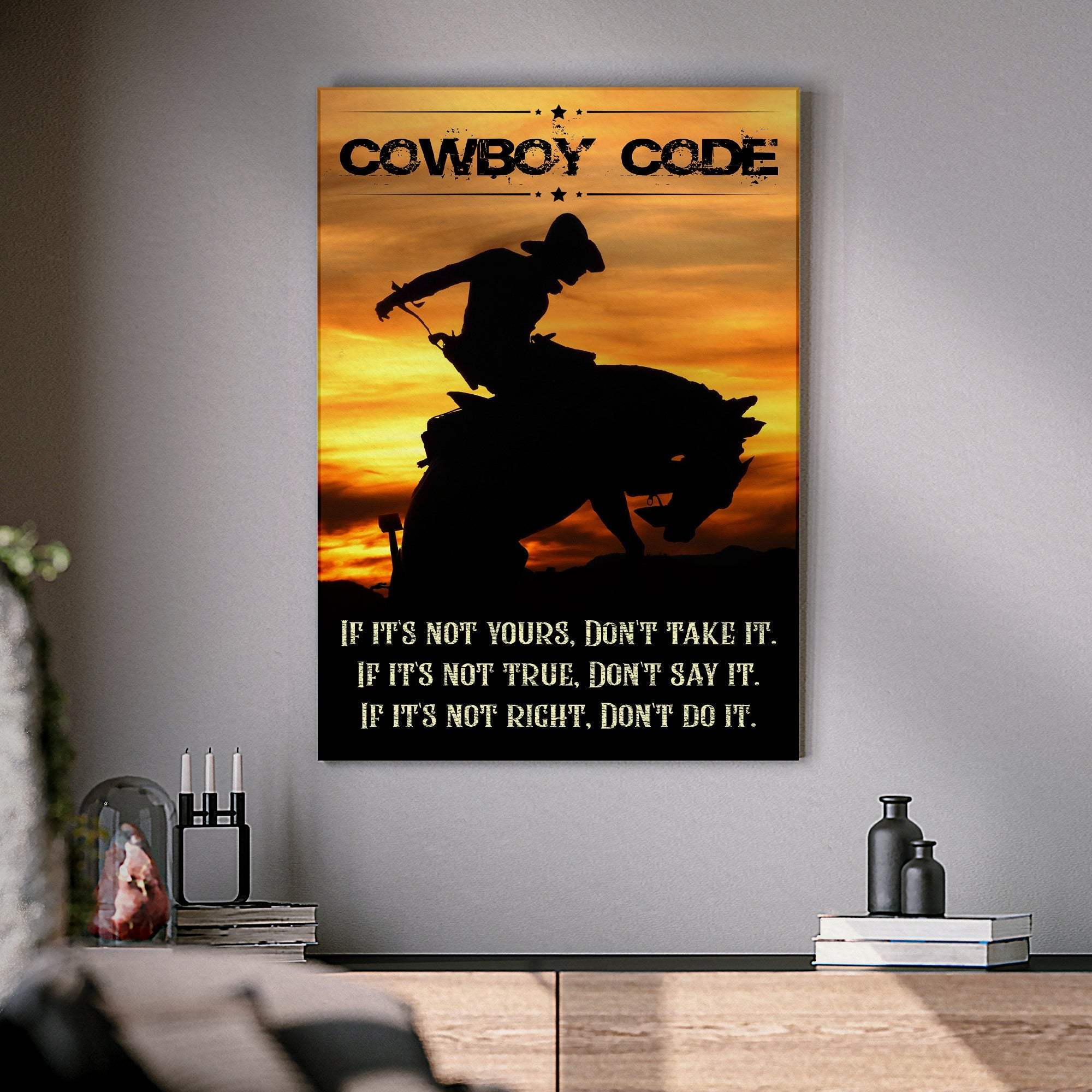 Cowboy Code Sign II - Tailored Canvases - Flyclothing LLC