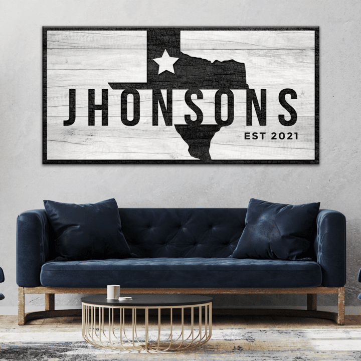 Texas Family Name Sign - Tailored Canvases - Flyclothing LLC