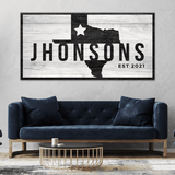 Texas Family Name Sign - Tailored Canvases - Flyclothing LLC